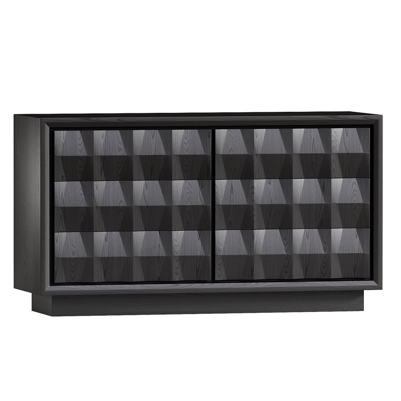 Carved Pattern 6-Drawer Dresser Image 1