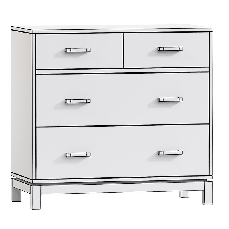 Bedside Table Parke Charcoal Wood with Drawer Image 2