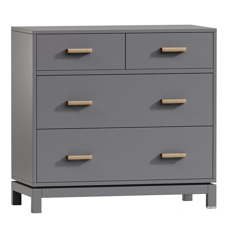 Bedside Table Parke Charcoal Wood with Drawer Image 3