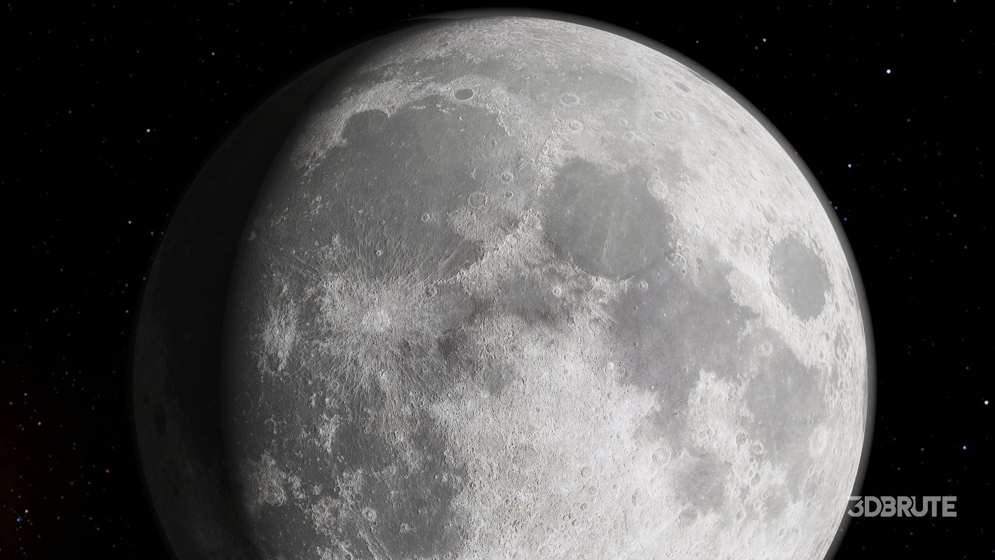 Moon 3d model Image 2