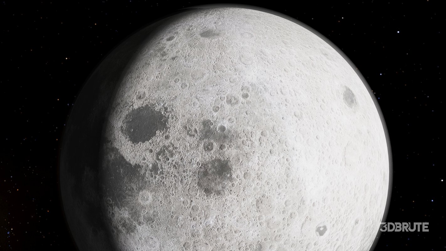 Moon 3d model Image 4
