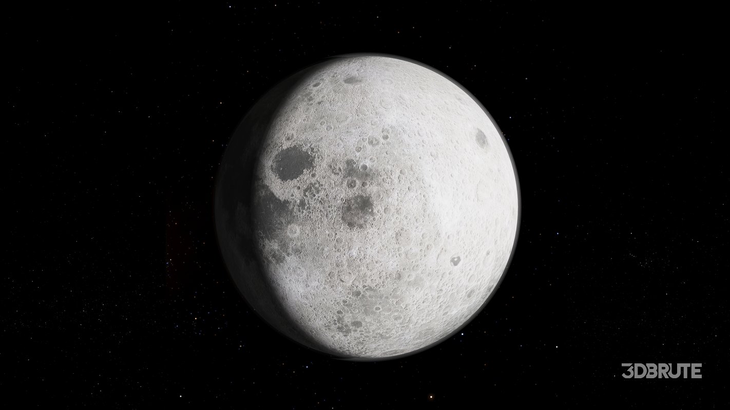 Moon 3d model Image 3