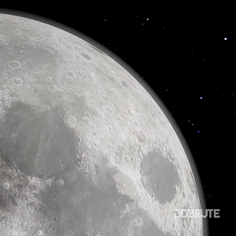 Moon 3d model Image 5