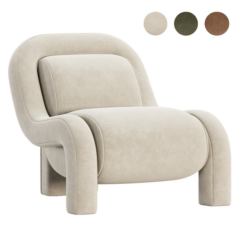 Ellis Chair, Mohair Pewter Image 1