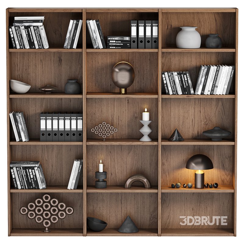 Bookcase and minimal wood with decor by Collections Image 3