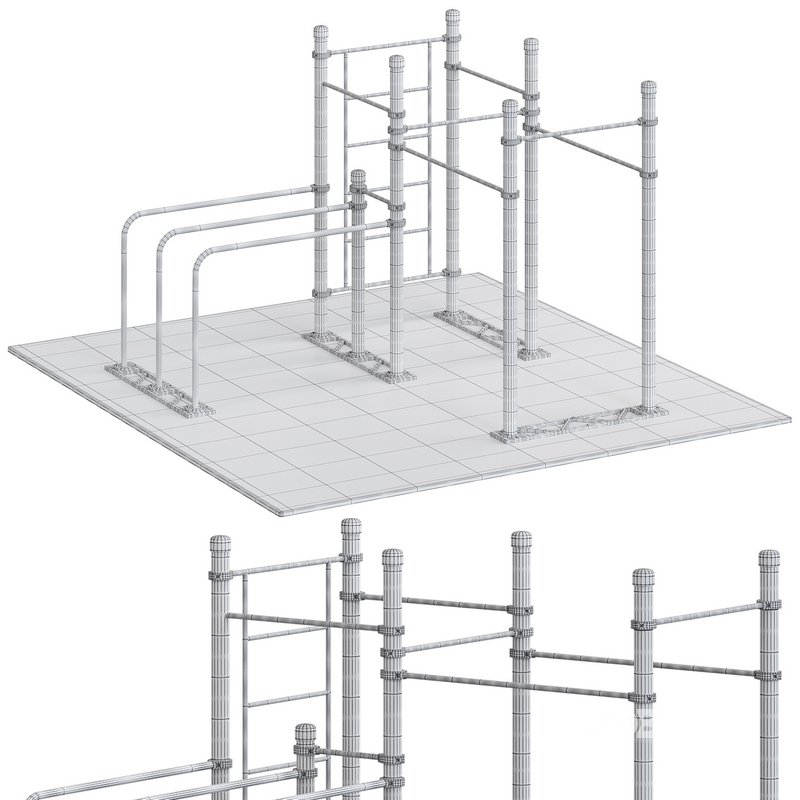 Swedish wall 6 horizontal bars 2 extended lengths curved double bars Vorgashor by Kenguru Image 5