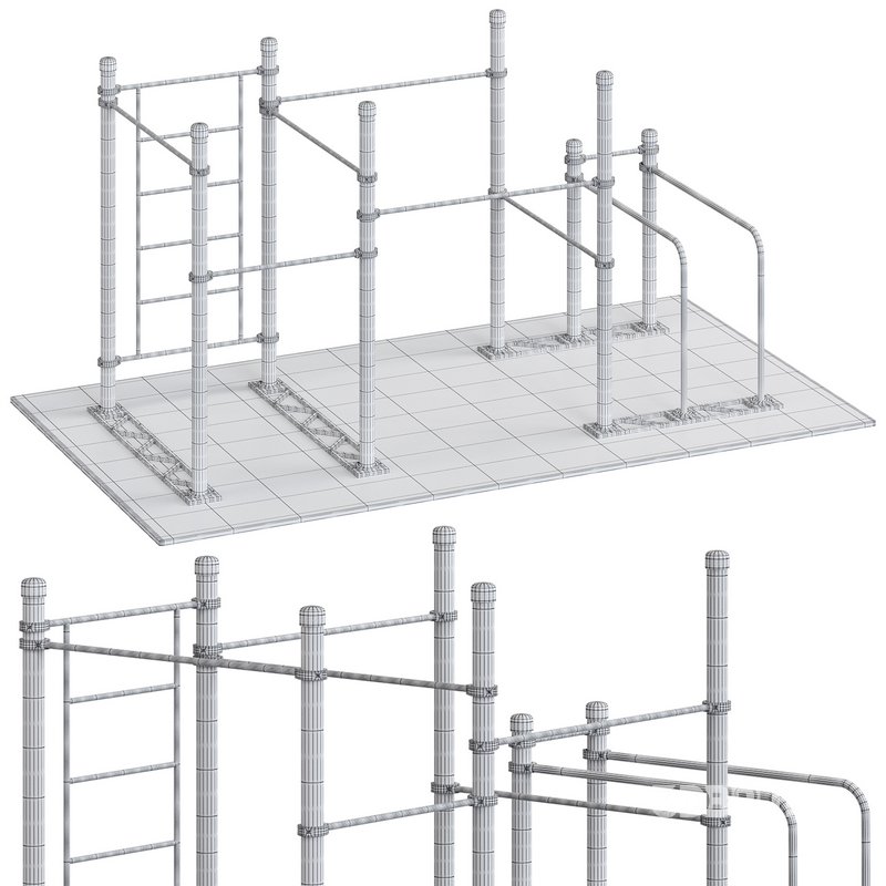 Swedish wall 5 horizontal bars 4 extended length curved double bars Kugaruk by Kenguru Image 5