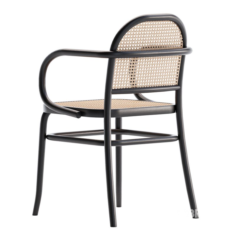HOFFMAN BLACK OAK RATTAN DINING CHAIR Image 2