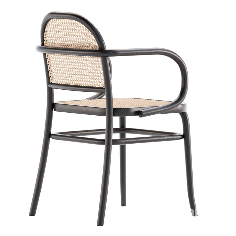 HOFFMAN BLACK OAK RATTAN DINING CHAIR Image 4