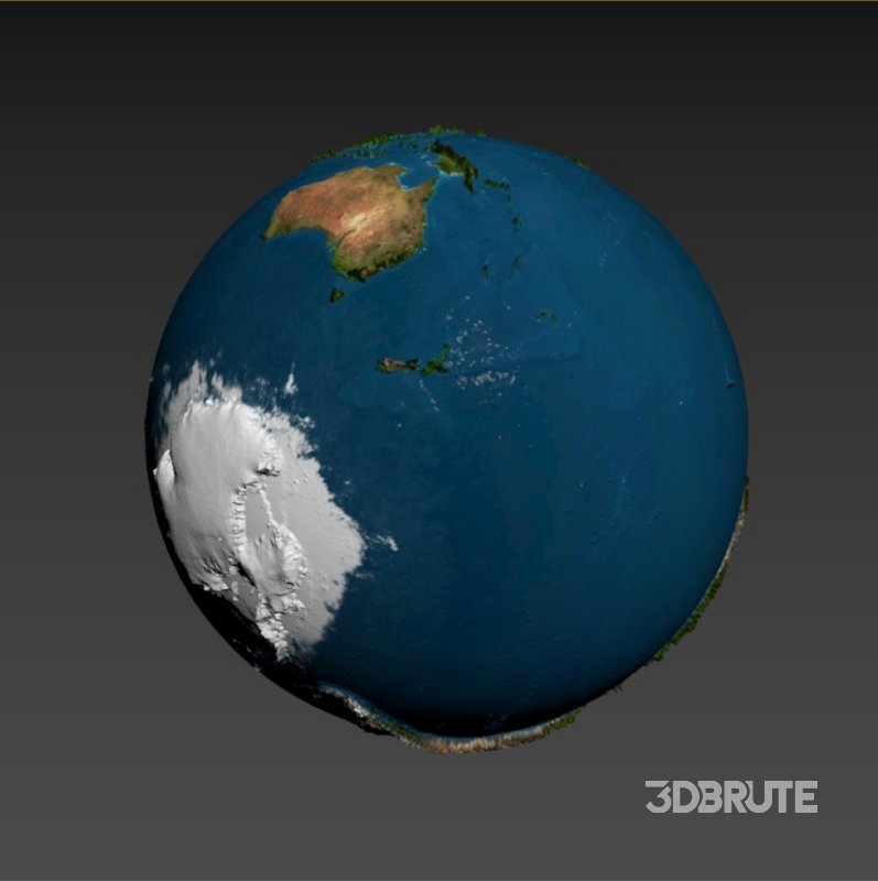 3D Earth Globe High Detail Image 7