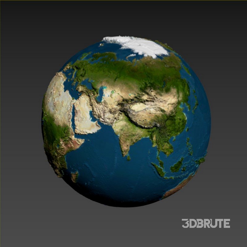 3D Earth Globe High Detail Image 9