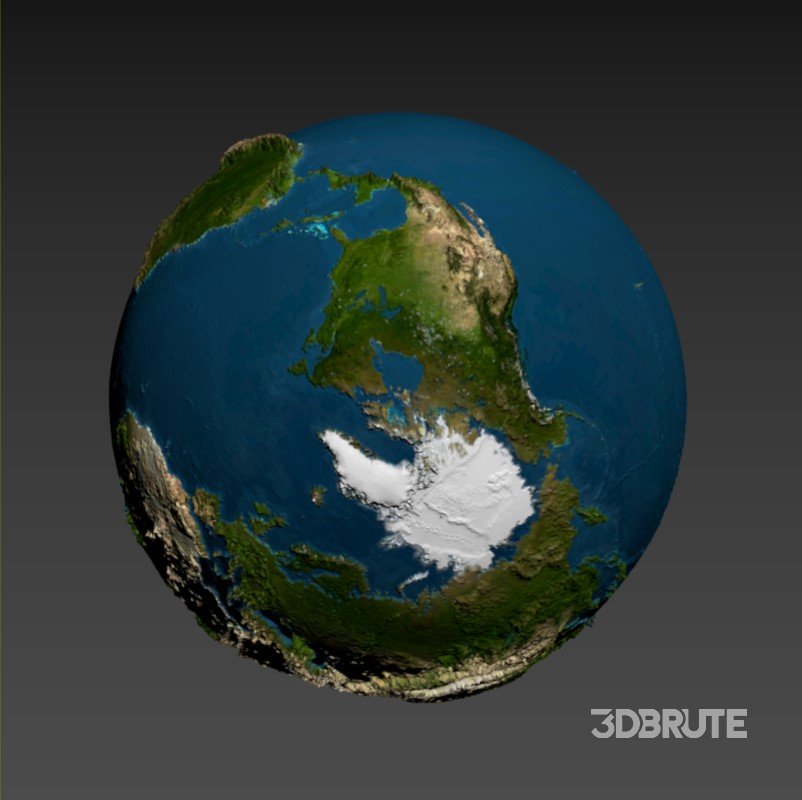 3D Earth Globe High Detail Image 10