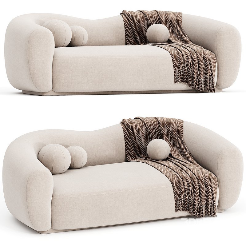 Curved 3 Seater Sofa for Living Room Image 1