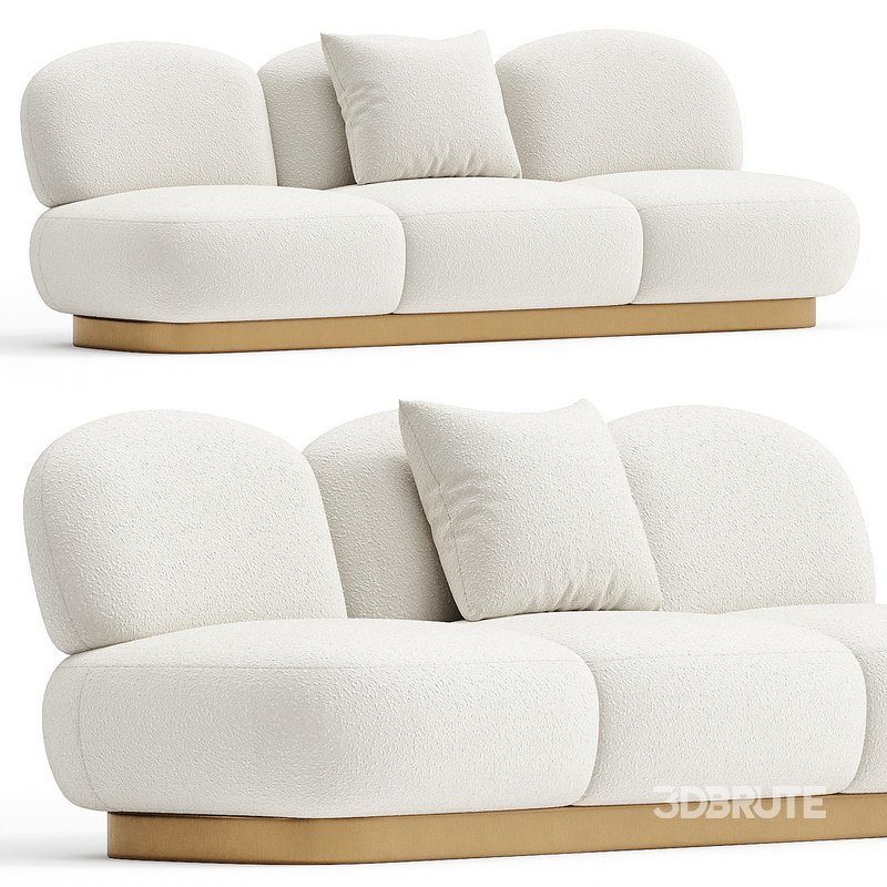 Eichholtz Boucle Cream 3 Seater Sofa Image 1