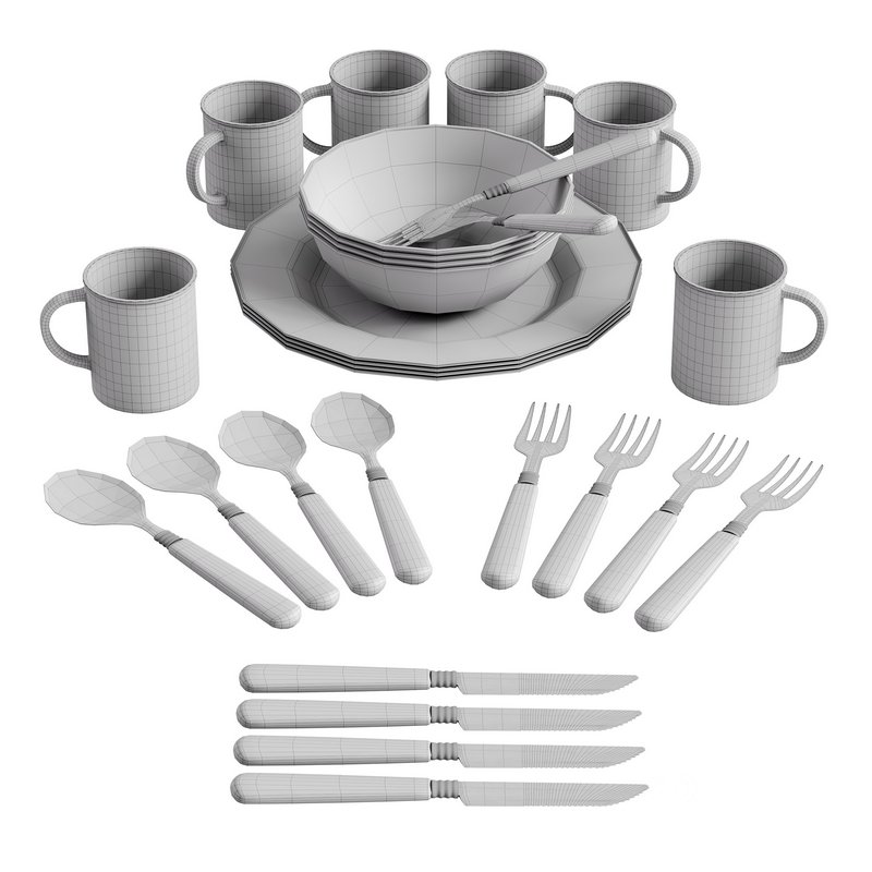 Stansport 24 piece Enamel Camping Tableware Set Image 3
