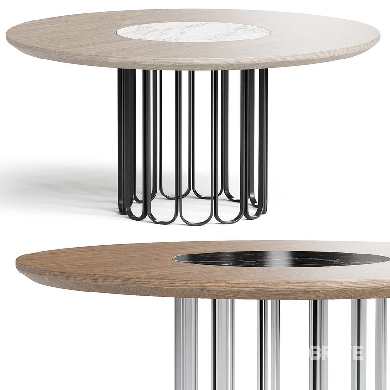 CHERYL Table with Lazy Susan By Laskasas Image 2