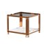 Wide Square End Table with Glass - Thumbnail 1