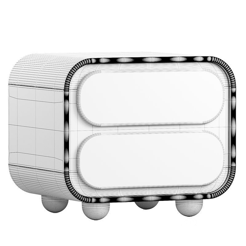 Curved Wooden Night Stand Image 2