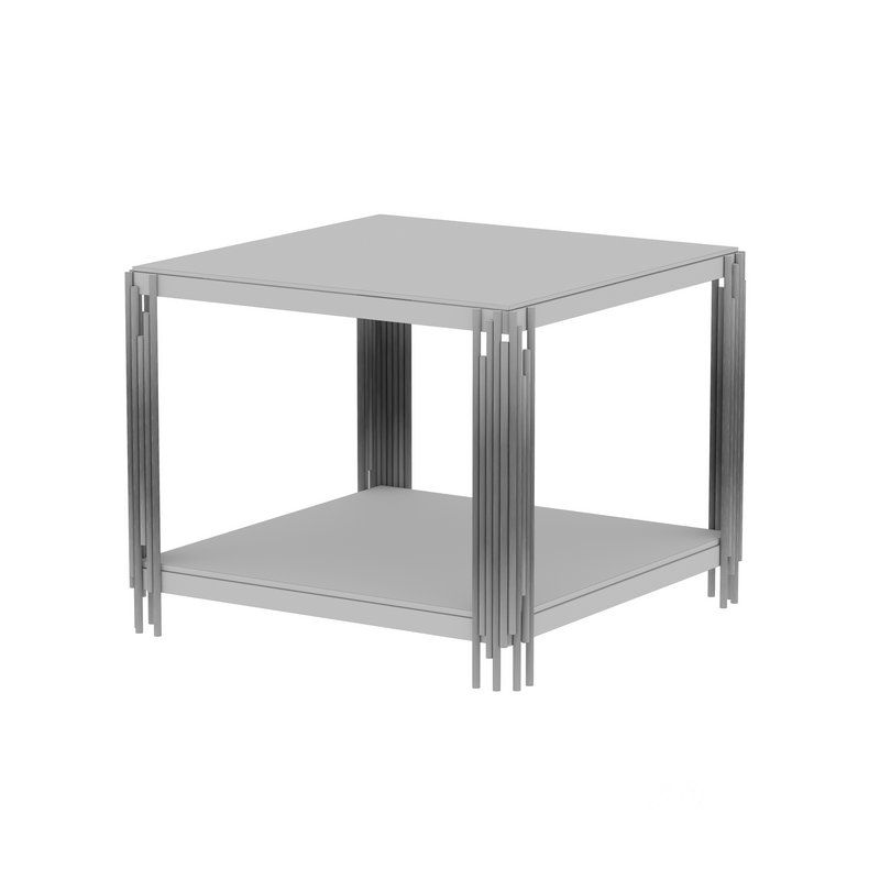 Wide Square End Table with Glass Image 2