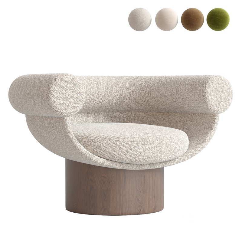 Armchair Bowl Wood Optio, Total Fabric Option Image 1
