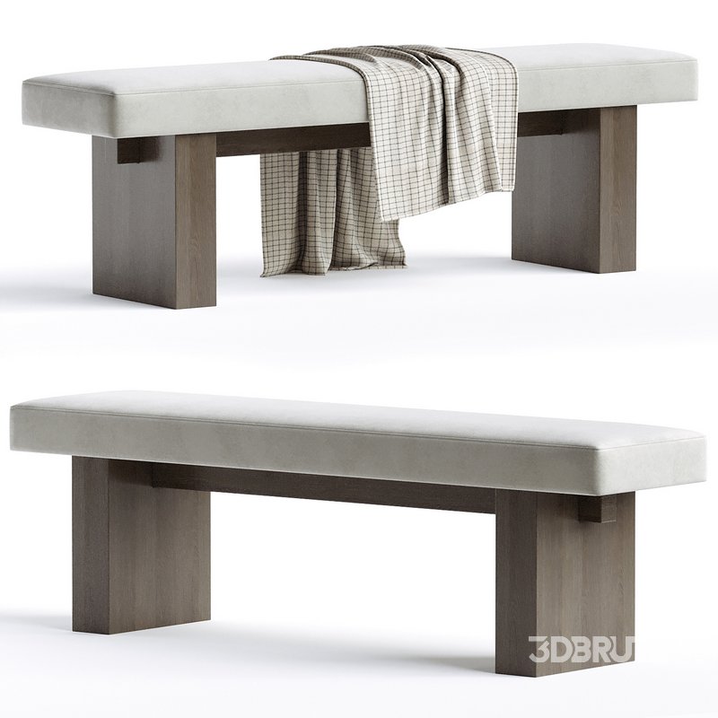 Leonna Linen Blend Upholstered Bench Image 1
