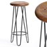 Teak Frisbee Bar Stool - Thumbnail 1