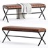 Batrina Faux Leather Bench - Thumbnail 1