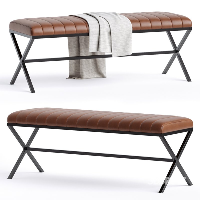 Batrina Faux Leather Bench Image 1