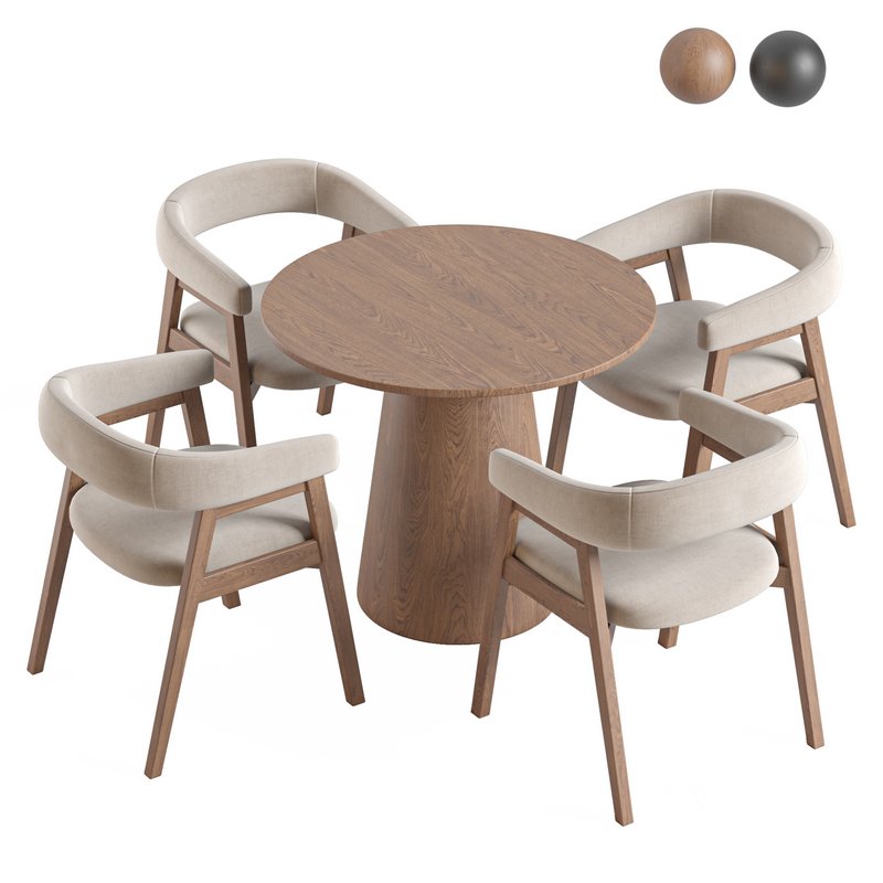 Round Pedestal Dining Table and Darcey Arm Chair by Wayfair Image 1