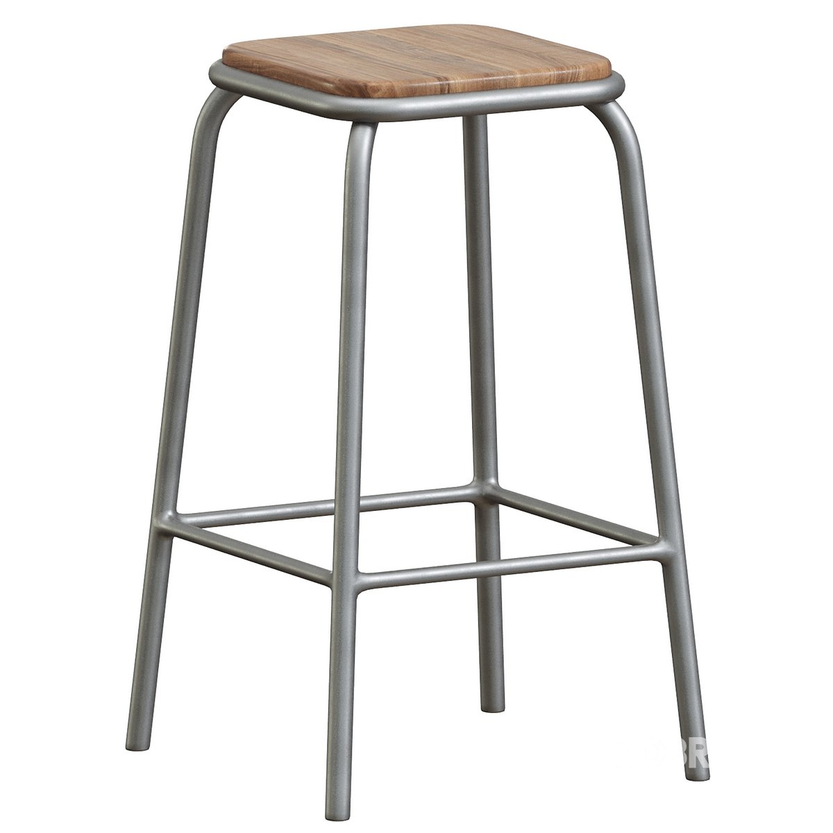 Pedro Bar Stool Raw Varnish Walnut 65cm Image 1