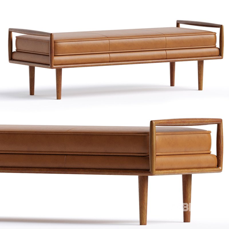 WestElm Nico Leather Bench Image 1