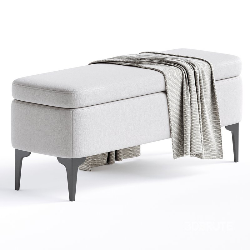Ameelya Polyester Upholstered Storage Bench Image 2