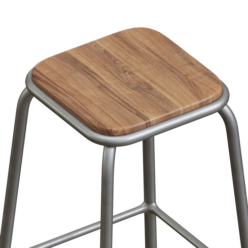 Pedro Bar Stool Raw Varnish Walnut 65cm Image 3