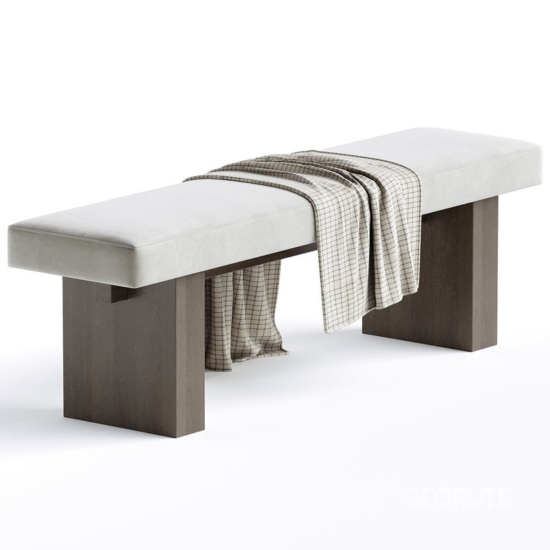 Leonna Linen Blend Upholstered Bench Image 2