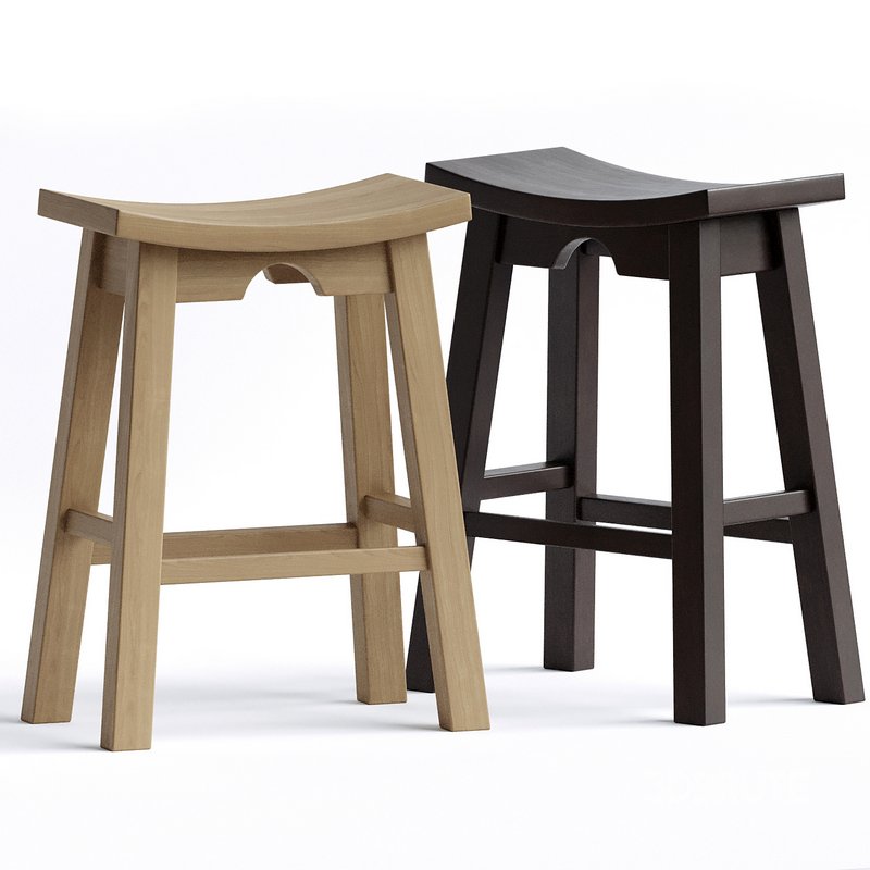 64SM Black Parsons Mahogany Barstool Image 2