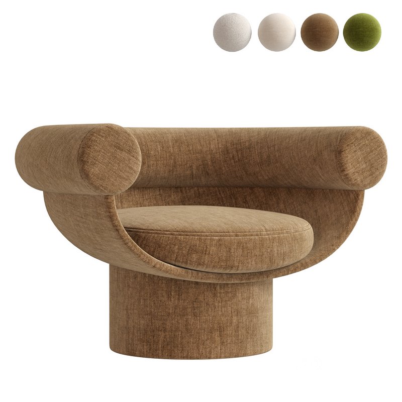 Armchair Bowl Wood Optio, Total Fabric Option Image 4