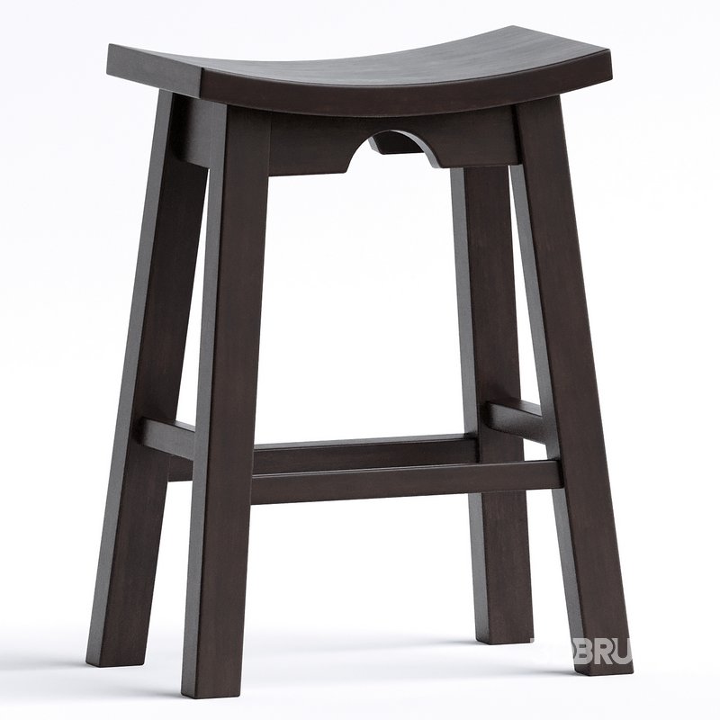 64SM Black Parsons Mahogany Barstool Image 3
