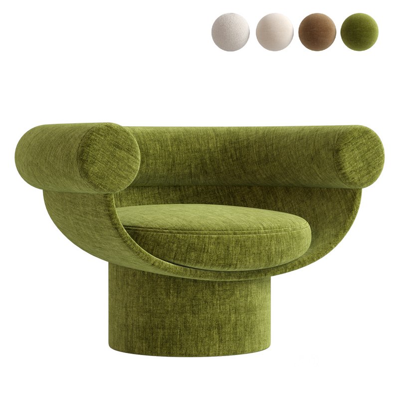 Armchair Bowl Wood Optio, Total Fabric Option Image 5