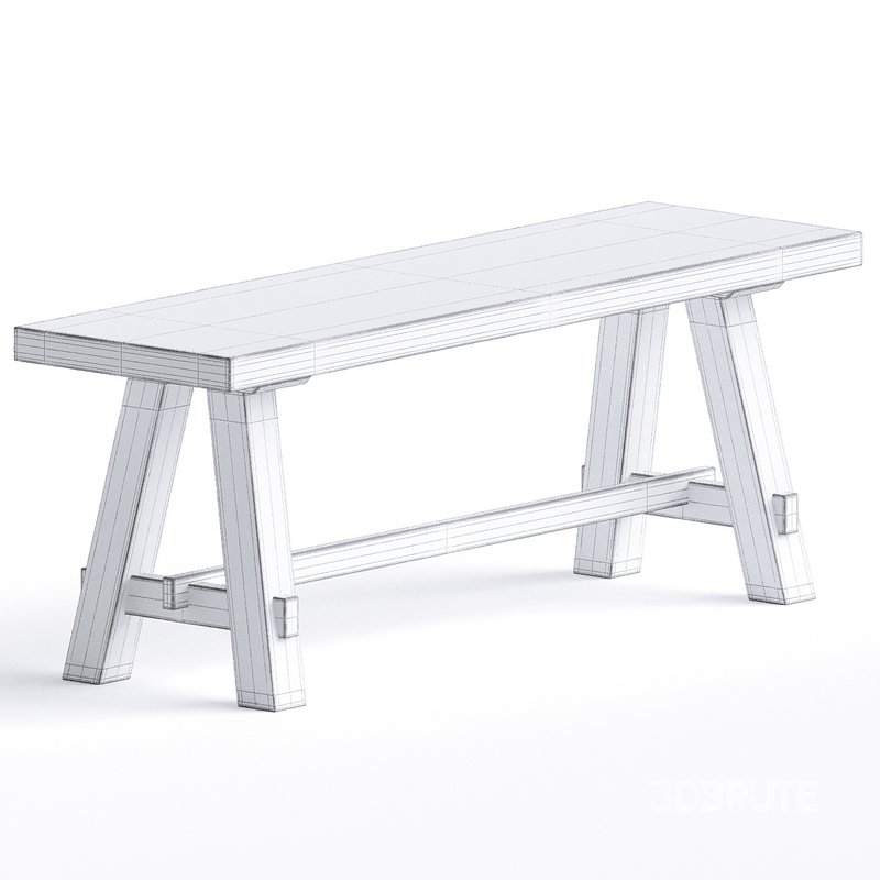 Elyon 48 Wide Rustic industrial Solid Wood Bench Image 4