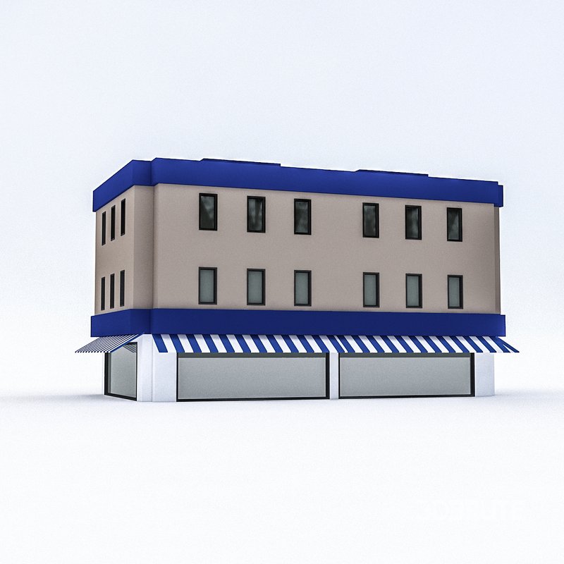 Cartoon Boildings Pack 3D model Image 4