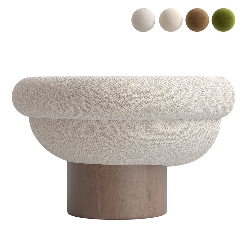 Armchair Bowl Wood Optio, Total Fabric Option Image 3