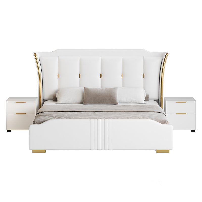 Wide Victorian Wingback Bed Image 11