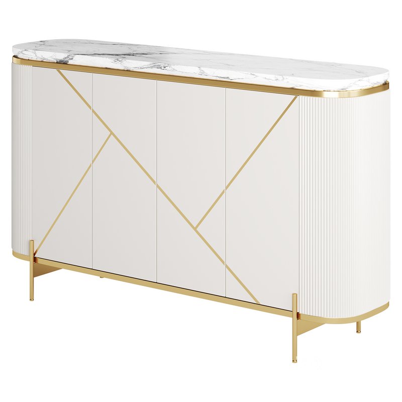 Sideboard Buffet Faux Marble Image 10