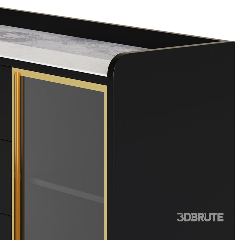 Modern Glass Door Wood Sideboard 3 Image 9