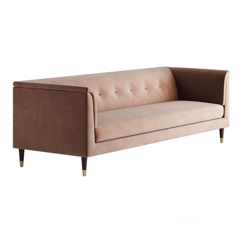 TUFTED CREAM WHITE VELVET SOFA Image 10