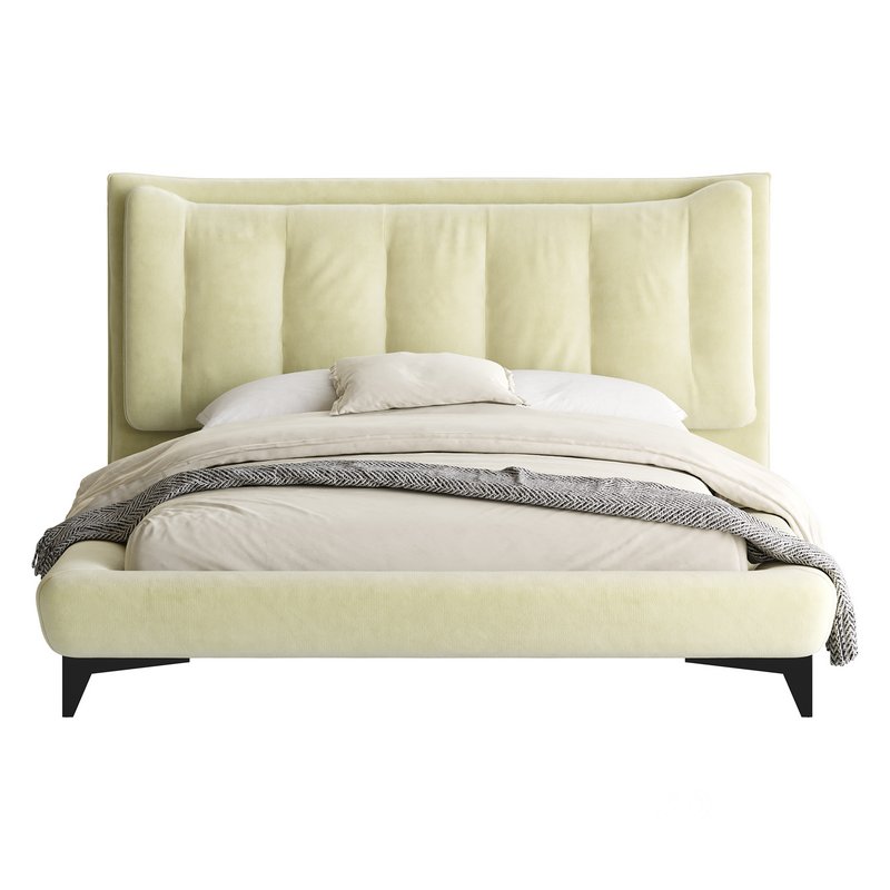 Eden Suede Fabric Upholstered Modern Bed Image 10