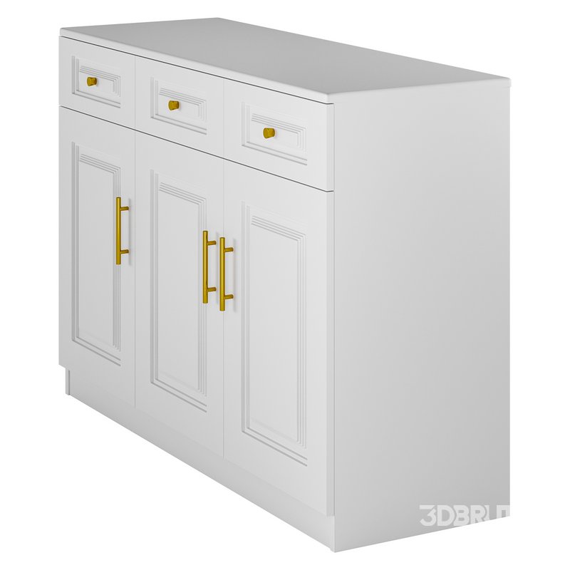 Sumptuous White Wood Sideboard Credenza with Drawers Image 10
