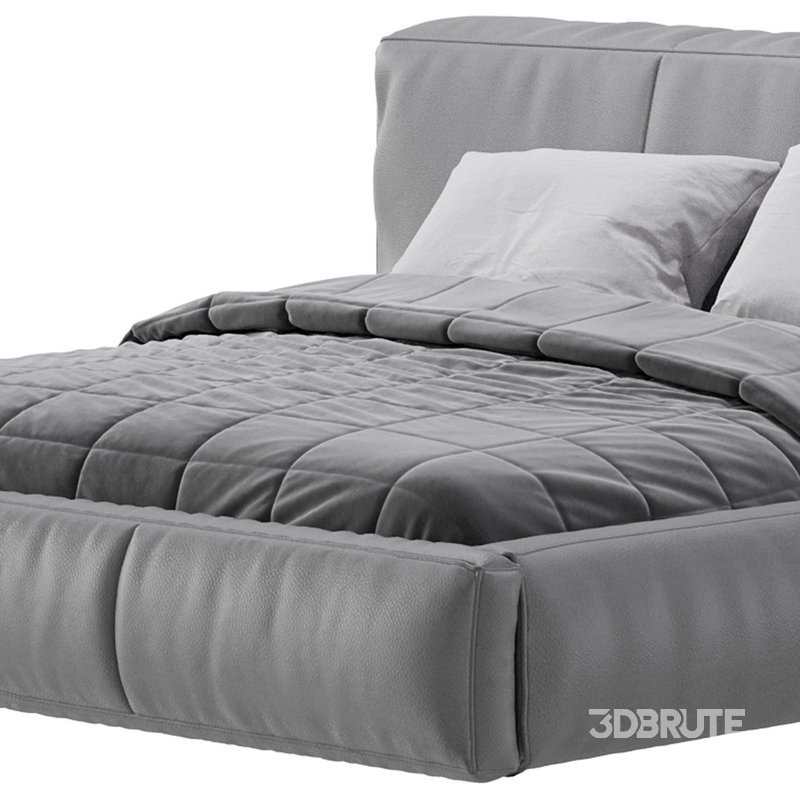 Icnoyotl suede fabric rectangular headboard modern bed I Image 11