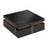 Trimied 43 Modern Black Square Storage Coffee Table Stone Top & 4 Wood Drawers - Thumbnail 10