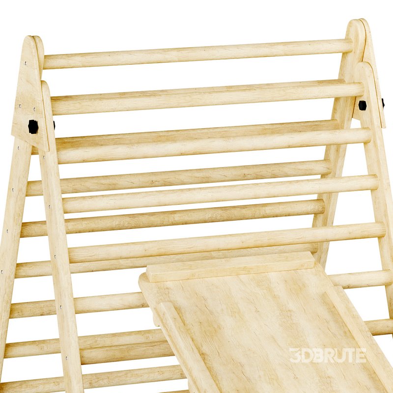 Childrens wooden pikler exercise machine with weight Varnish Image 10